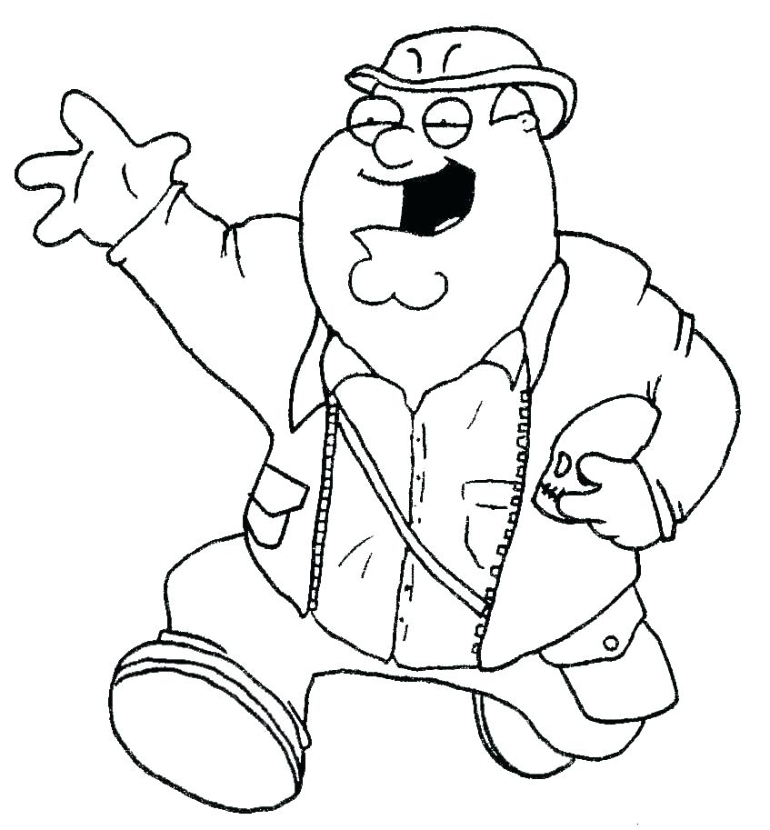 Family guy peter griffin running colouring image