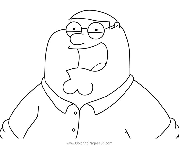 Peter griffins happy smile family guy coloring page peter griffin happy smile coloring pages