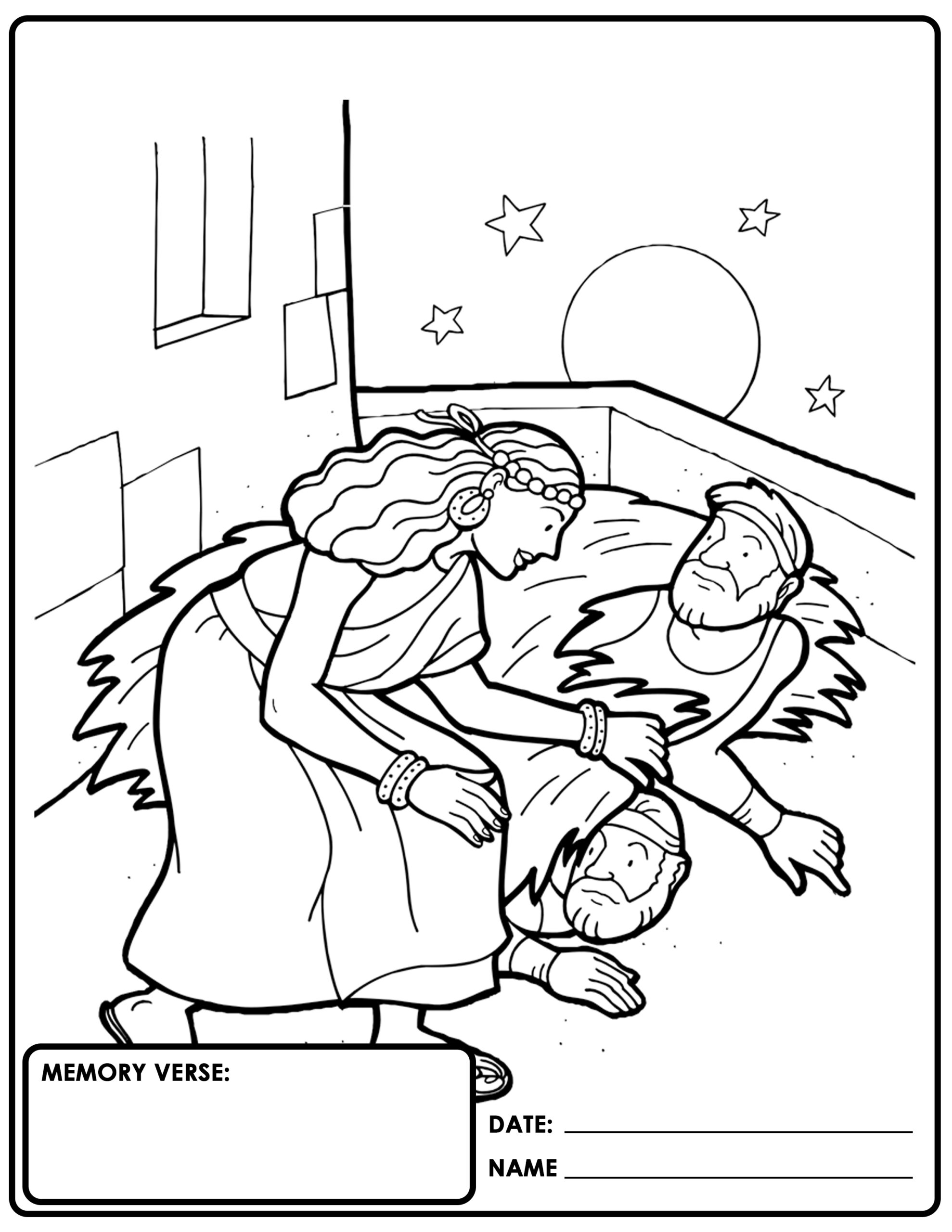 Childrens church bible coloring sheets