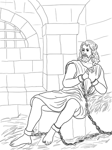 John the baptist in prison coloring page free printable coloring pages