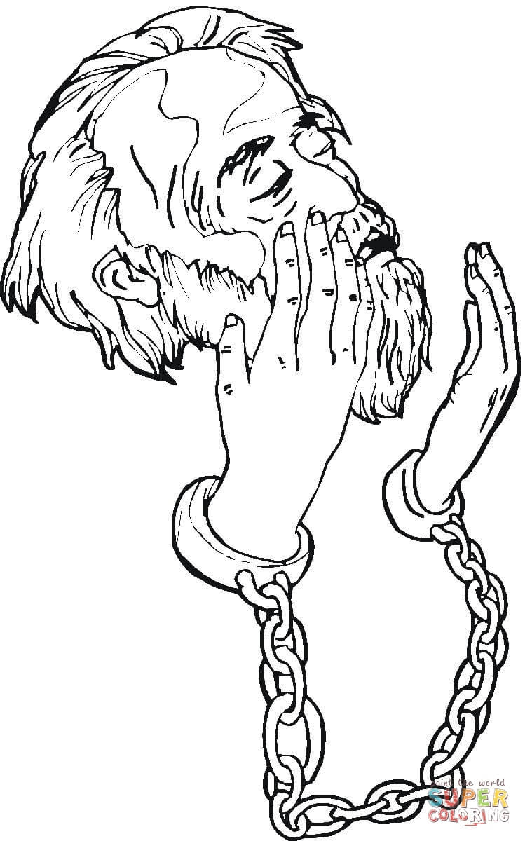 Peter in prison coloring page free printable coloring pages