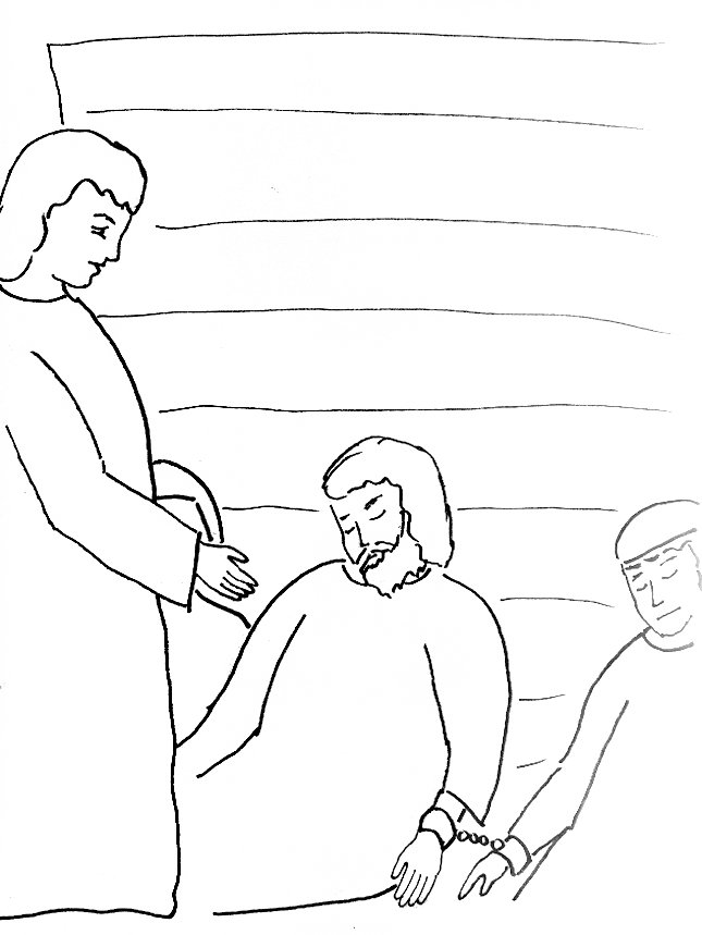 Bible story coloring page for peter escapes from prison free bible stories for children