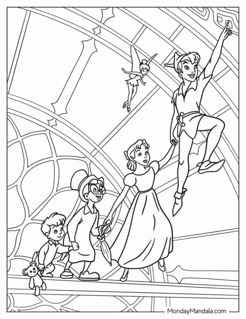 Peter pan coloring pages free pdf printables