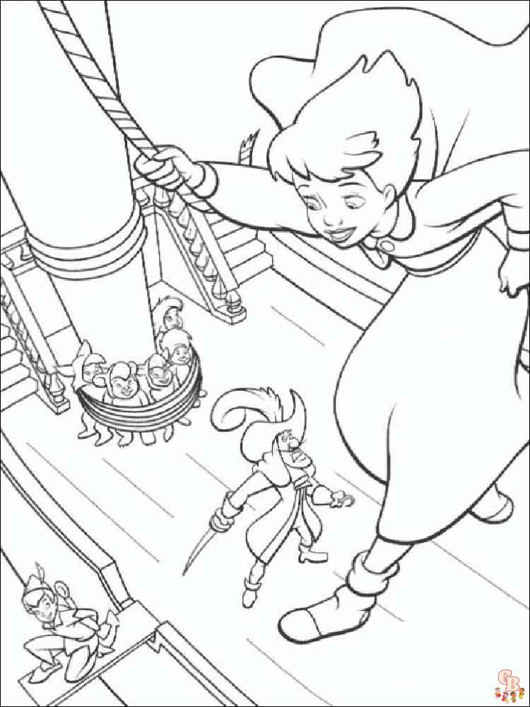 Free printable peter pan coloring pages for kids