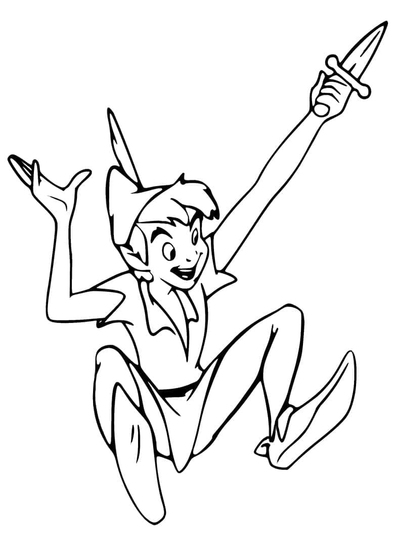 Characters from peter pan coloring page