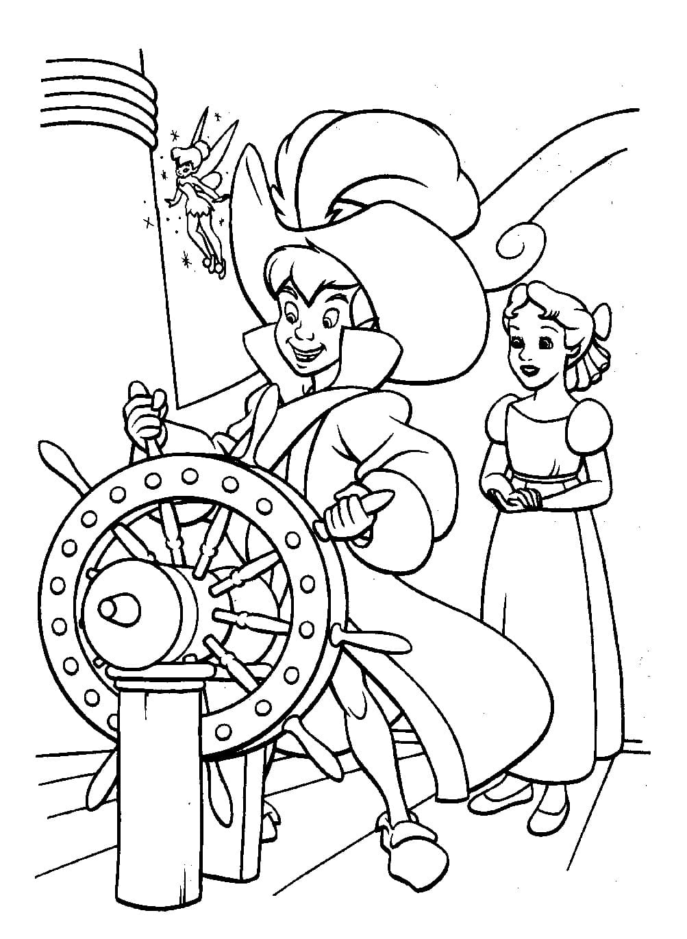 Captain peter pan coloring page