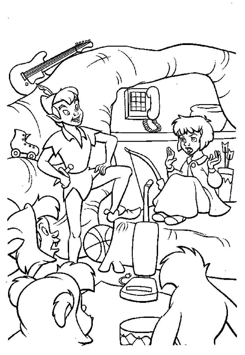 Free printable peter pan coloring pages for kids