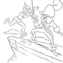 Captain hook and peter pan coloring pages