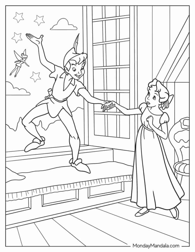 Peter pan coloring pages free pdf printables