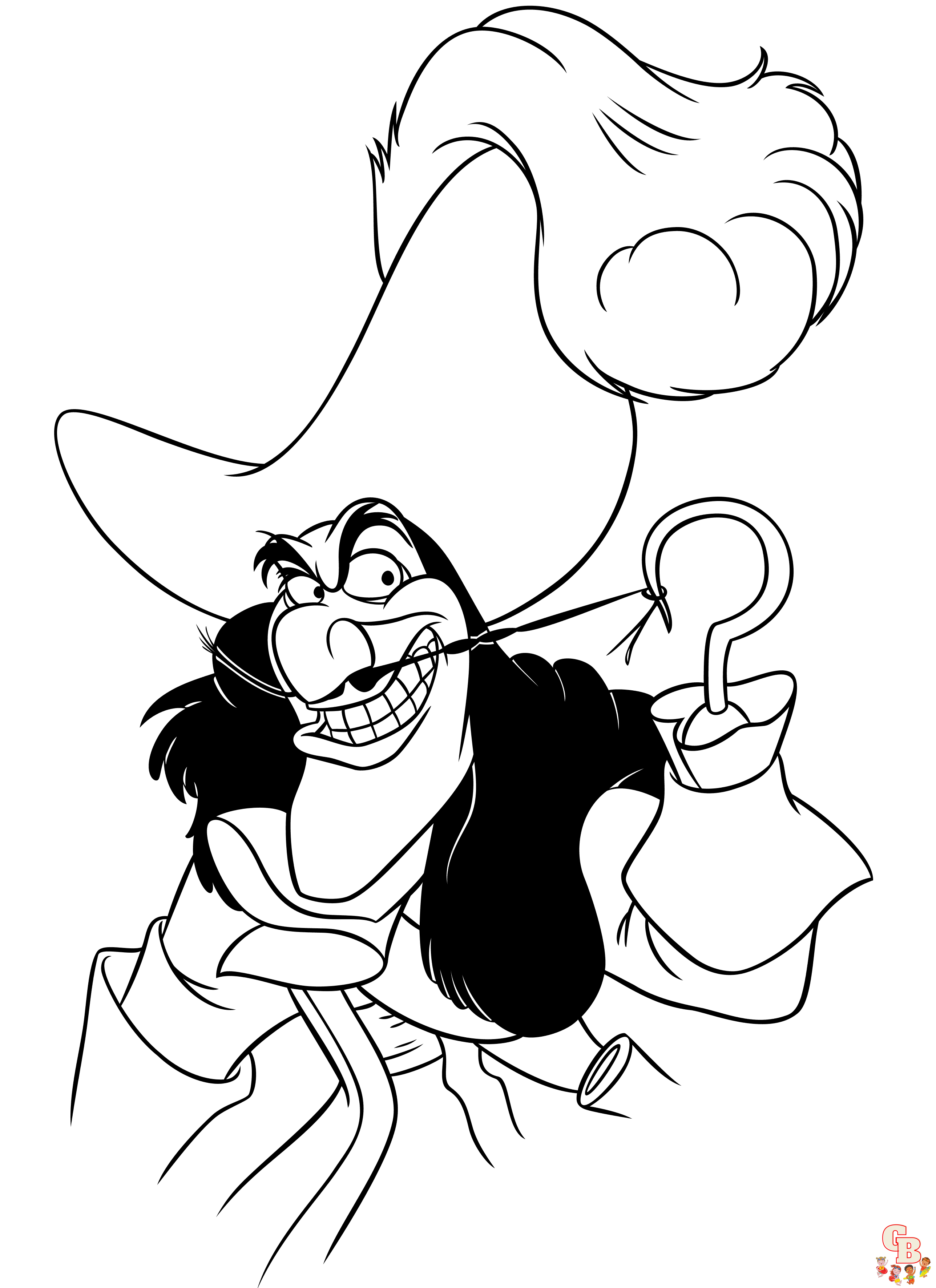 Printable captain hook coloring pages free for kids and adults