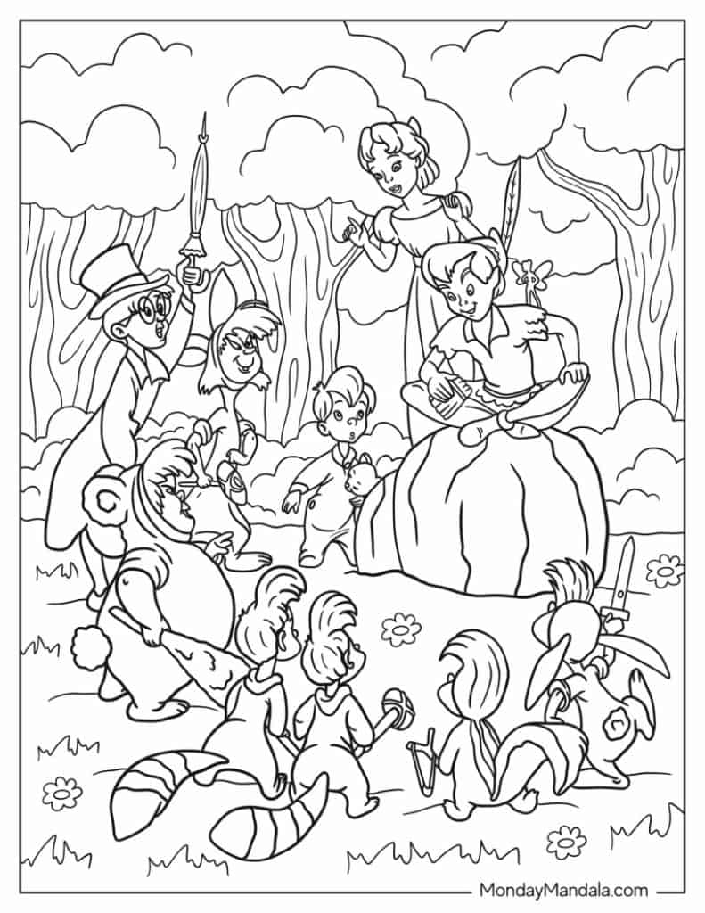 Peter pan coloring pages free pdf printables