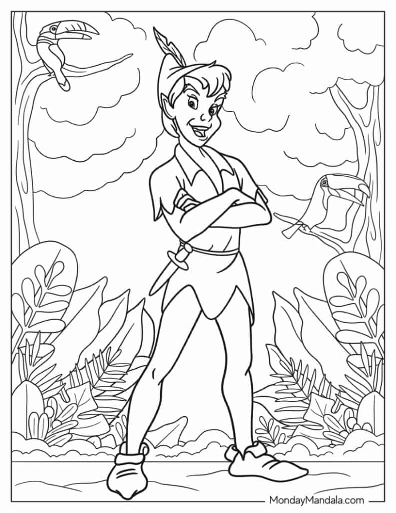 Peter pan coloring pages free pdf printables