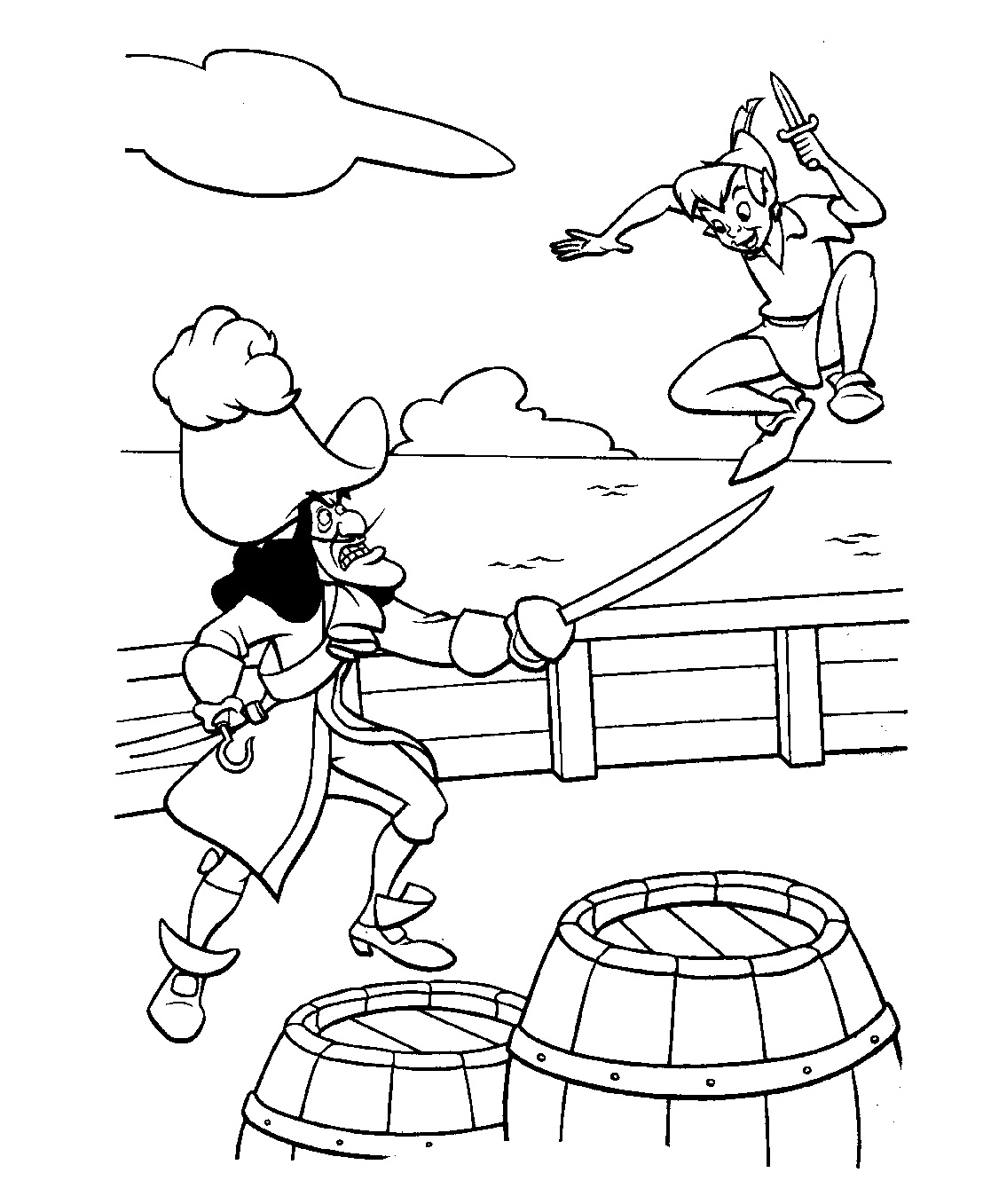 Free printable peter pan coloring pages for kids