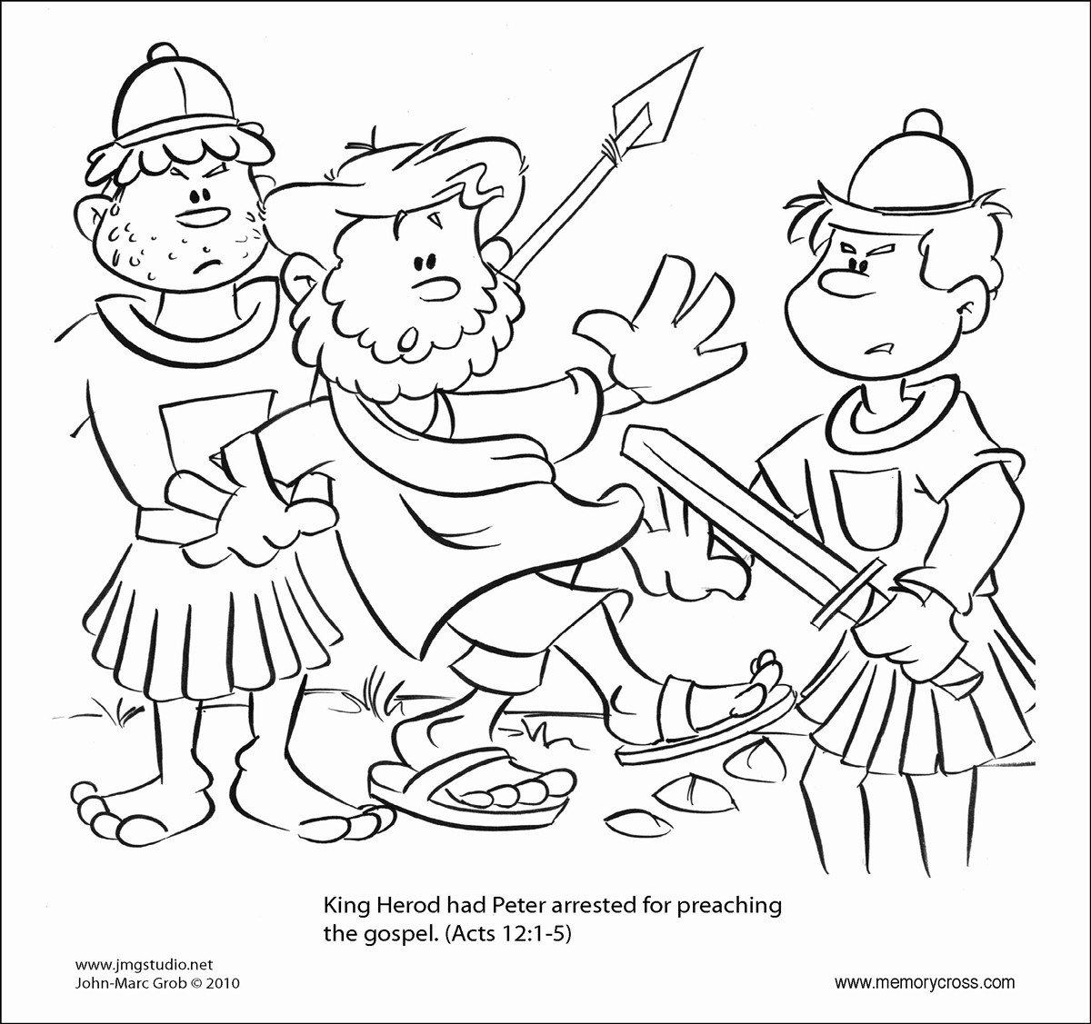 God frees peter from jail bible story coloring card by memory cross â