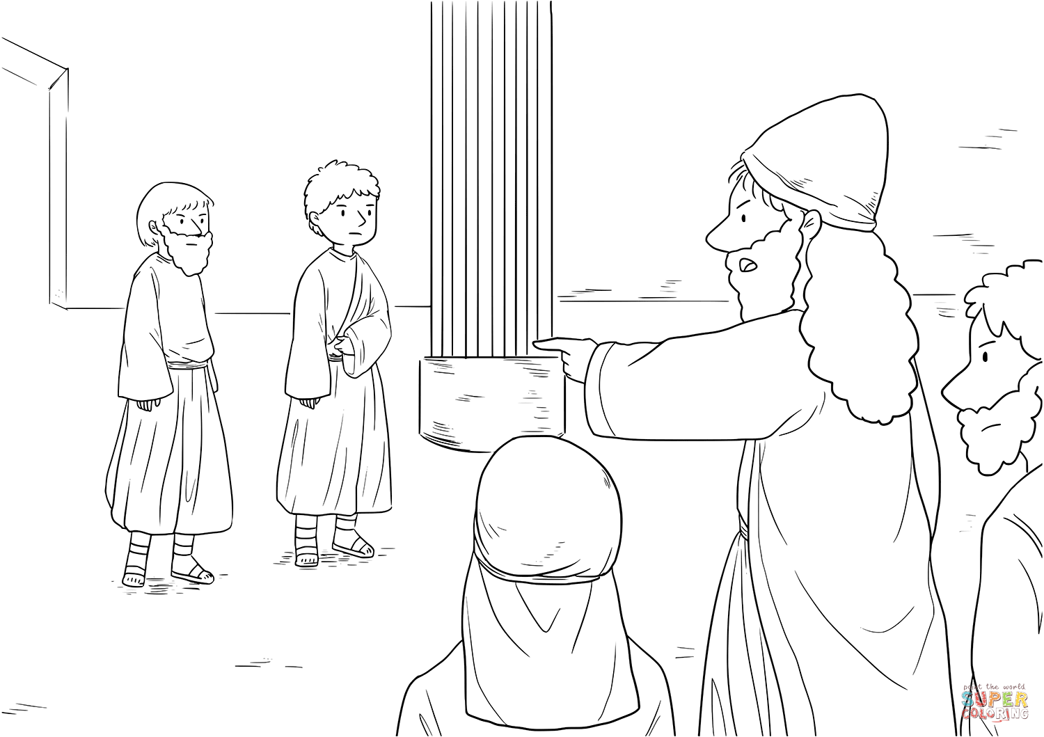 Acts peter and john preach coloring page free printable coloring pages