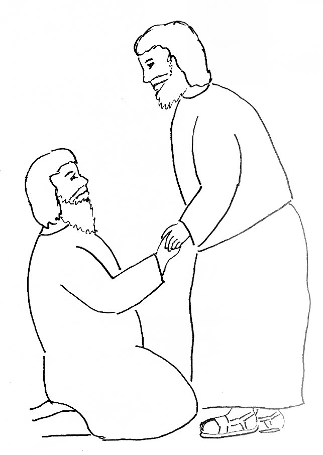 Bible story coloring page peter heals a crippled man free bible stories for children