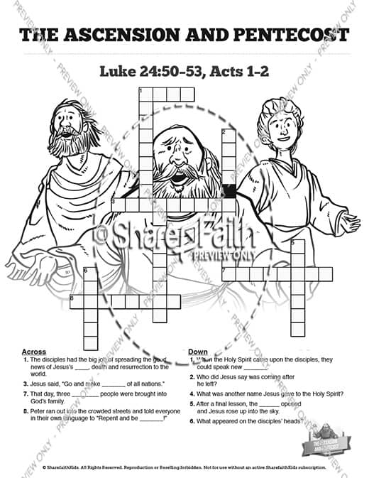 The ascension and pentecost sunday school coloring pages â