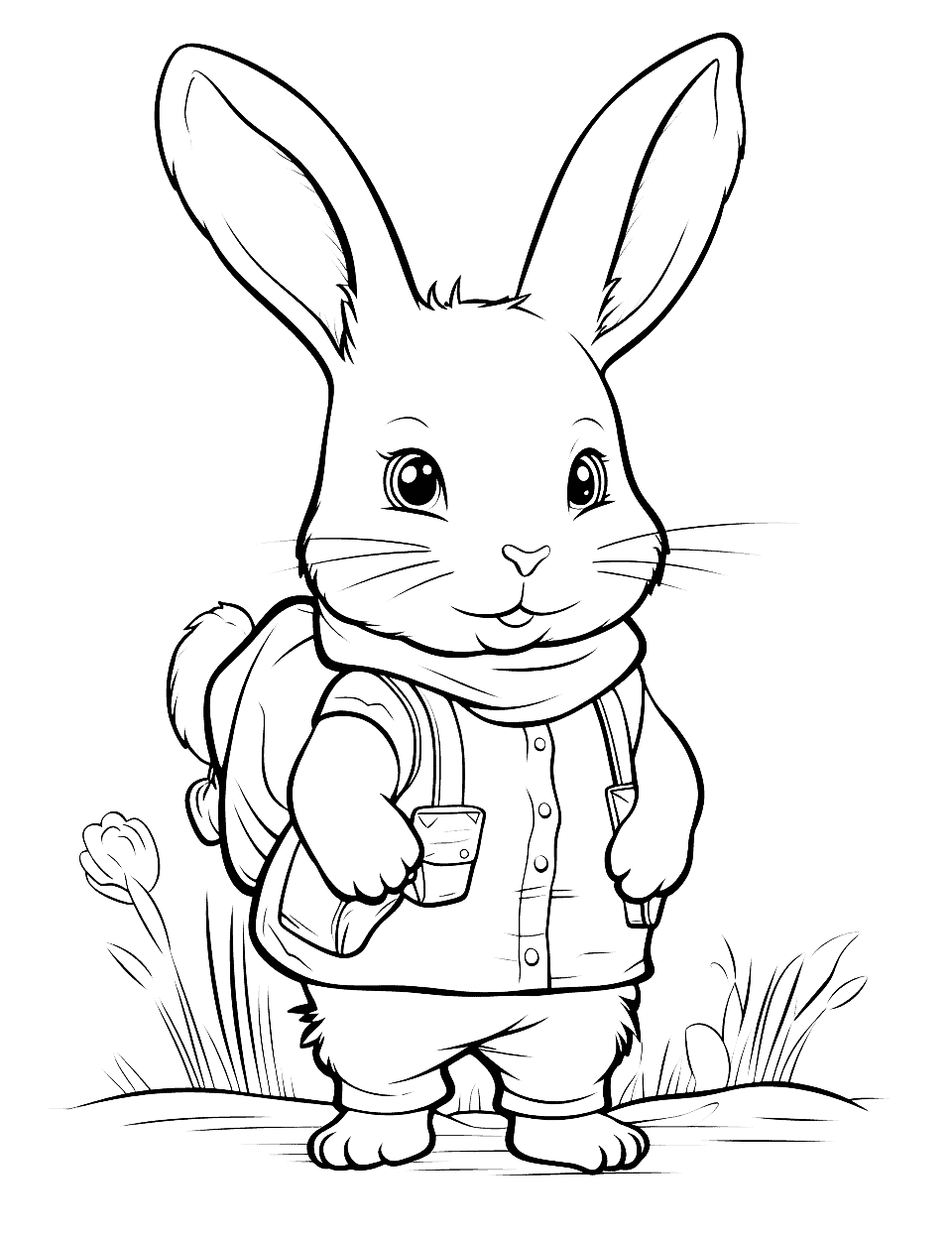 Rabbit bunny coloring pages free printables