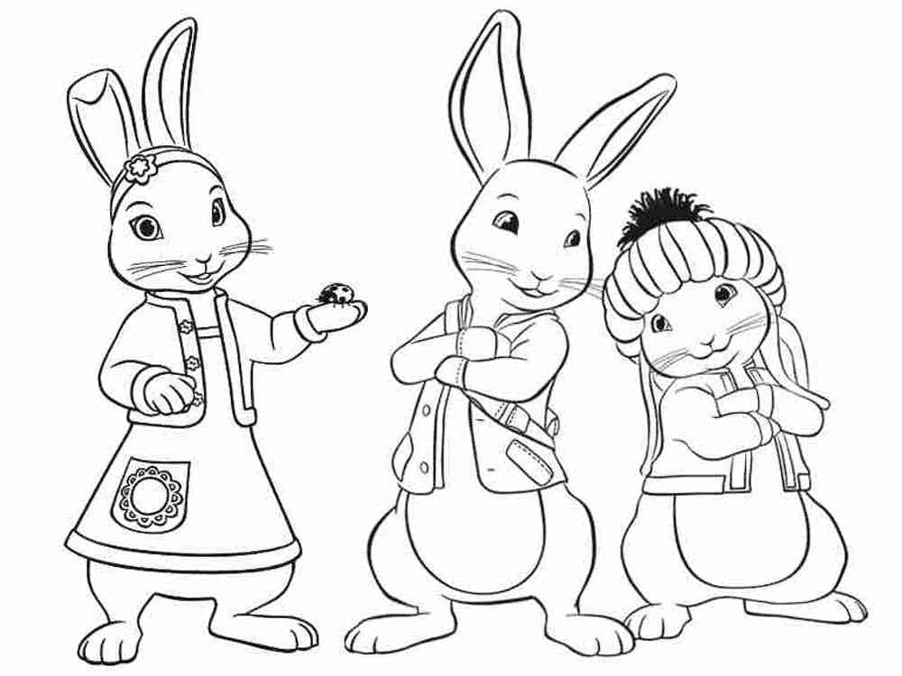 Characters from peter rabbit coloring page