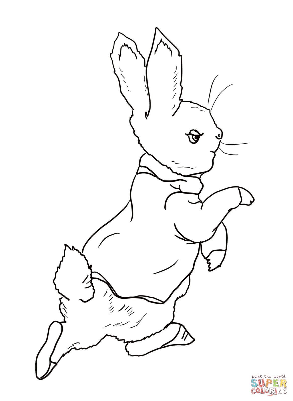 Peter rabbit is going into the garden coloring page free printable coloring pages