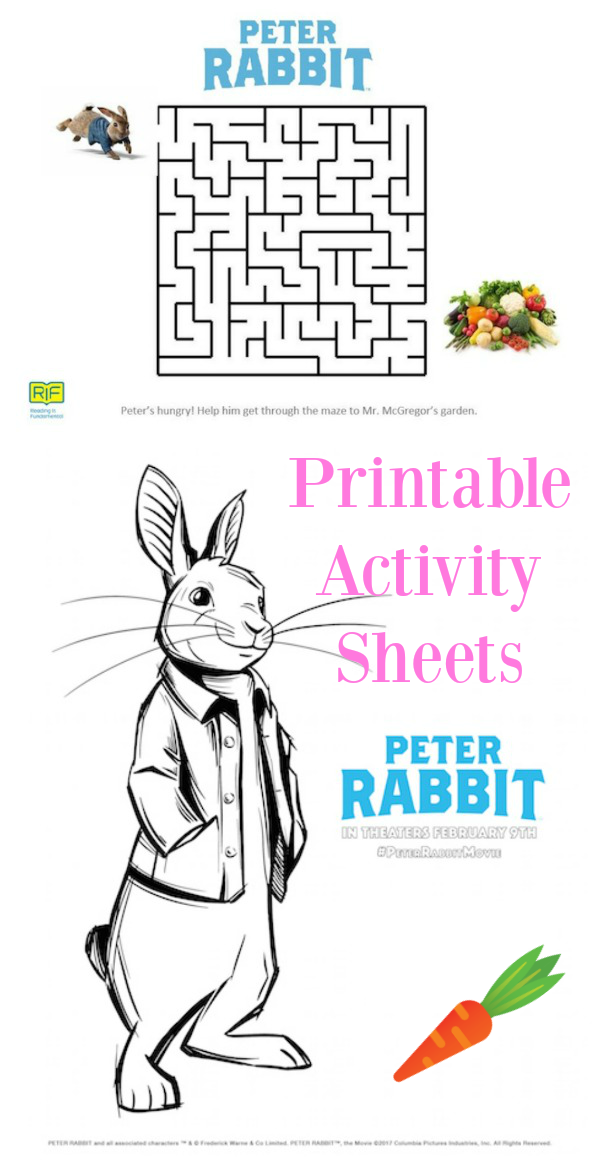 Peter rabbit printable activity sheets