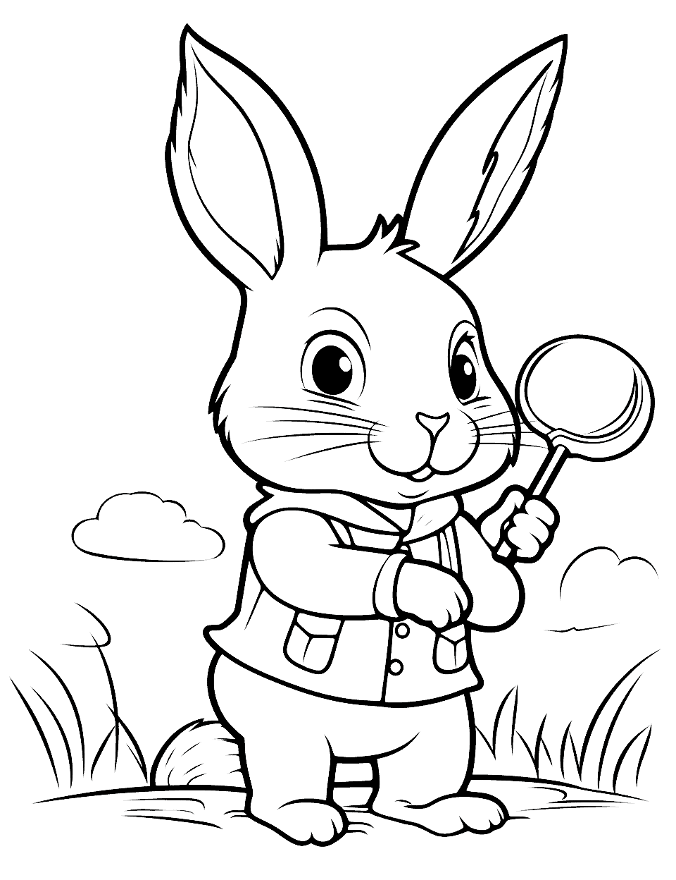 Rabbit bunny coloring pages free printables