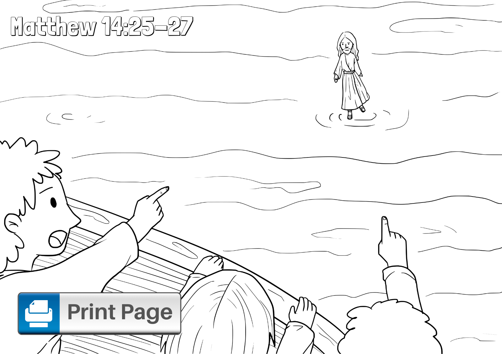 Free jesus walks on water coloring pages for kids â connectus