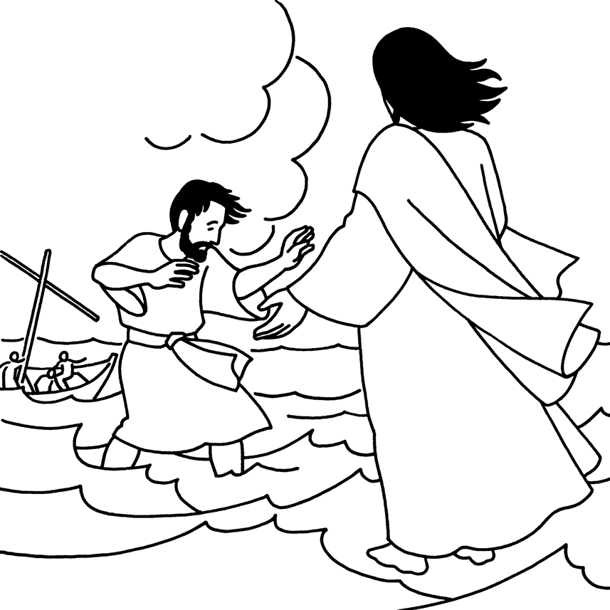 Bible lessons for kids peter walks on water jesus walk on water sunday school coloring pages