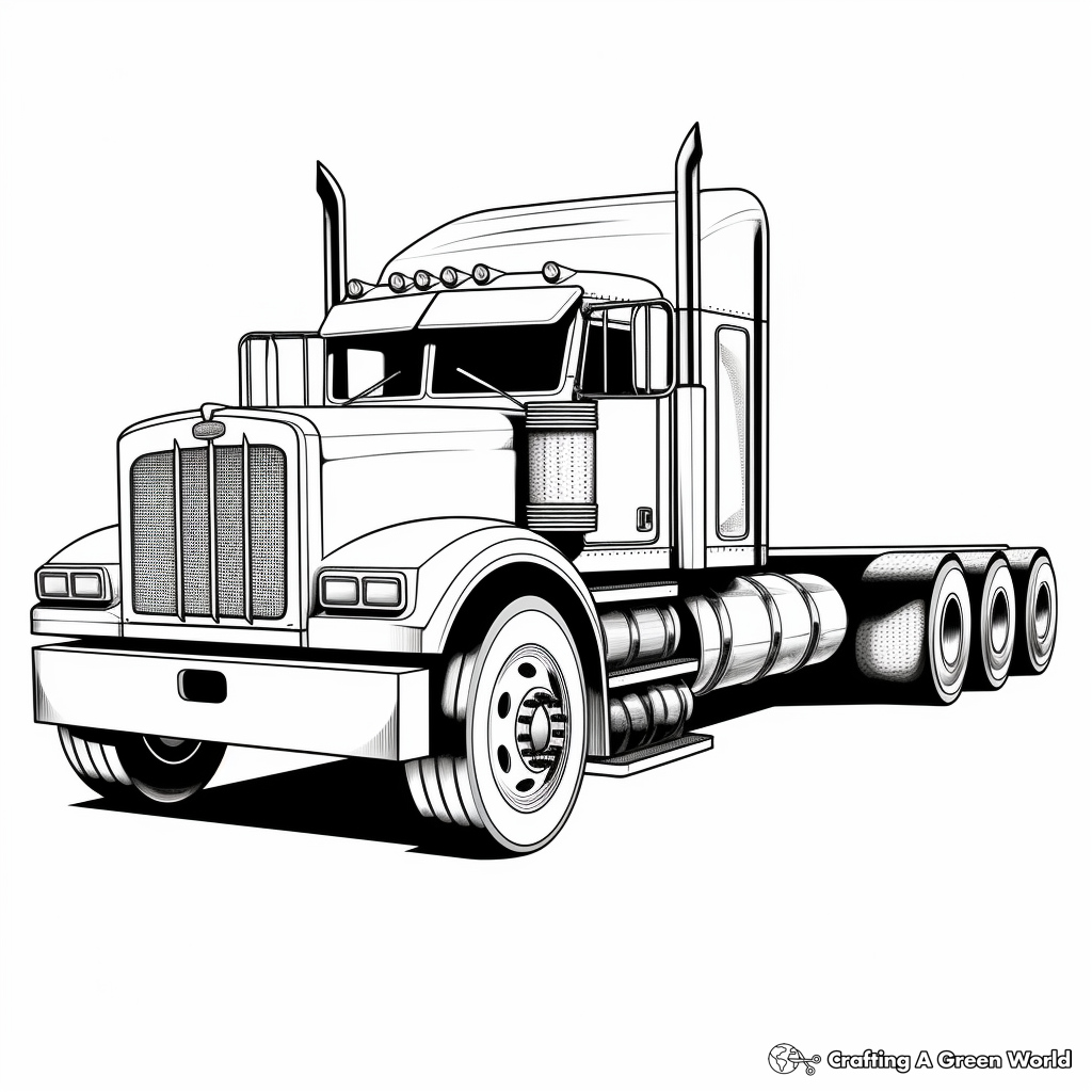 Semi truck trailer coloring pages