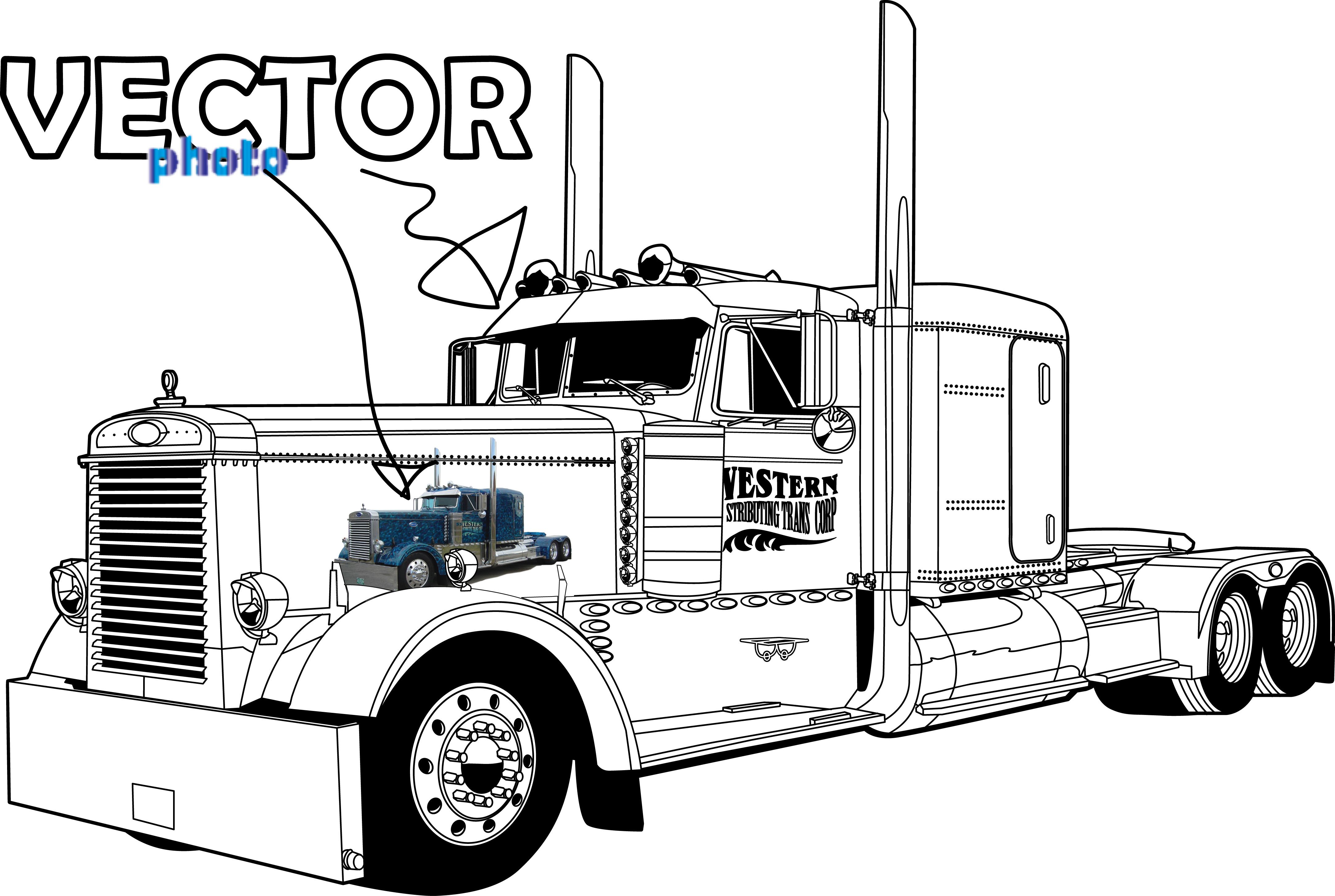 Peterbilt truck clipart