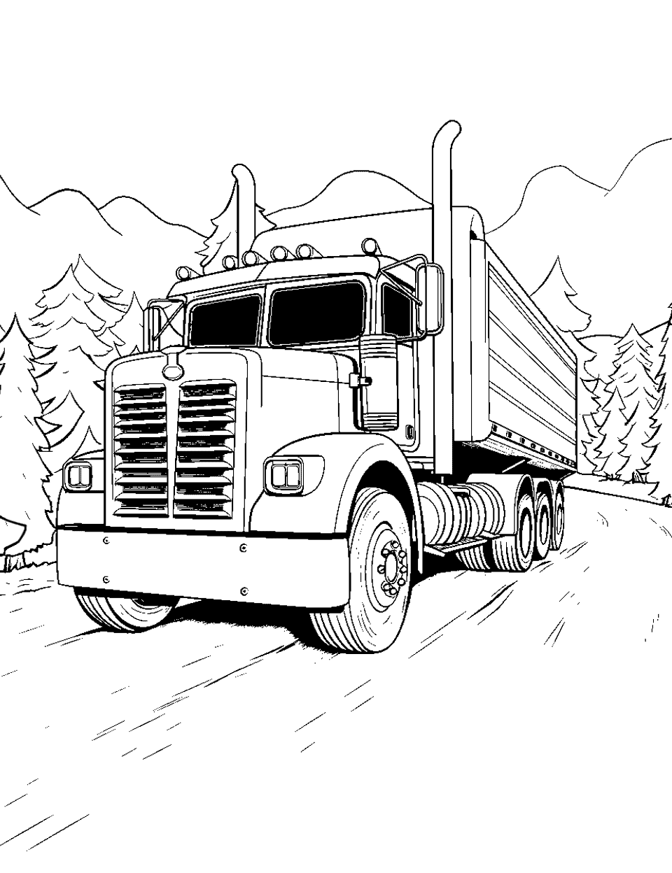 Truck coloring pages free printable sheets