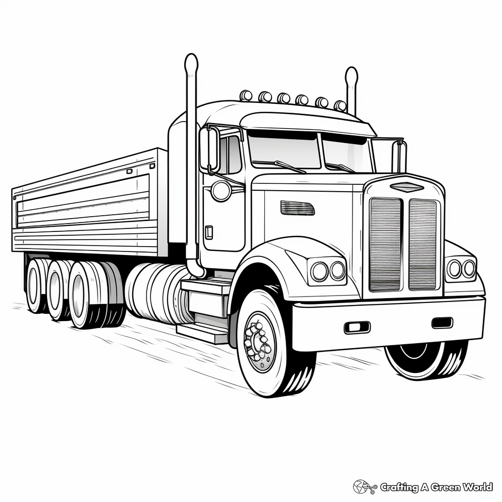 Semi truck trailer coloring pages