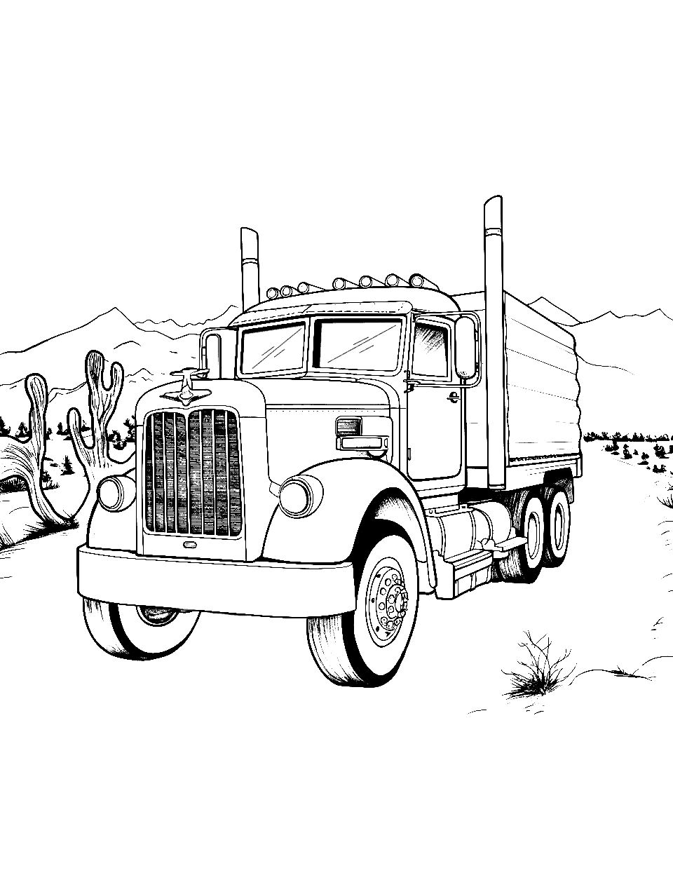 Truck coloring pages free printable sheets