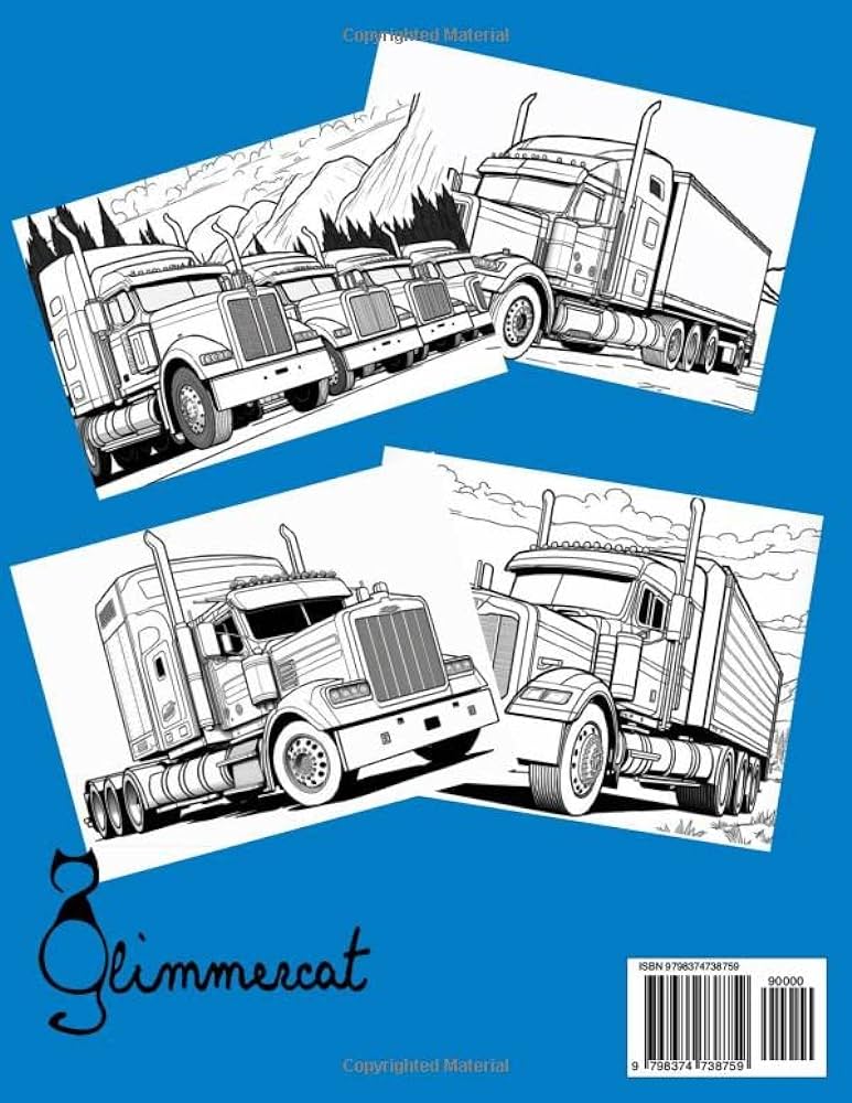 Semi truck coloring book a creative journey on the open road coloring book for boys glimmertedution books