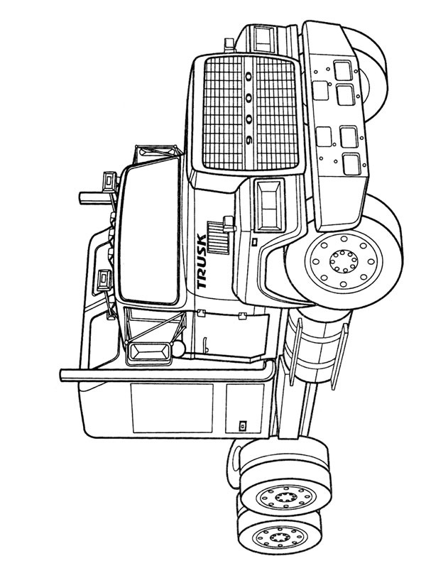 Peterbilt truck coloring page