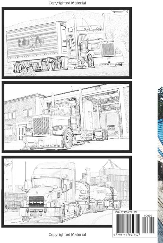 Amerin trucks colouring book for adults unique lorries semi