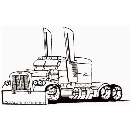 Truck outline embroidery design