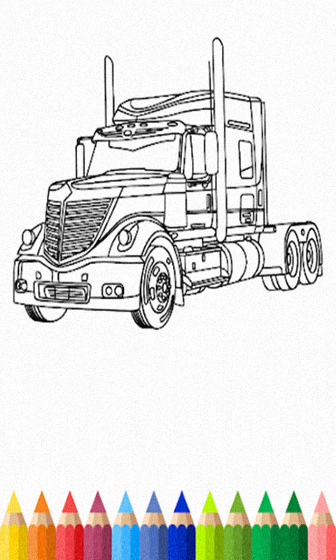 Truck and car coloring book