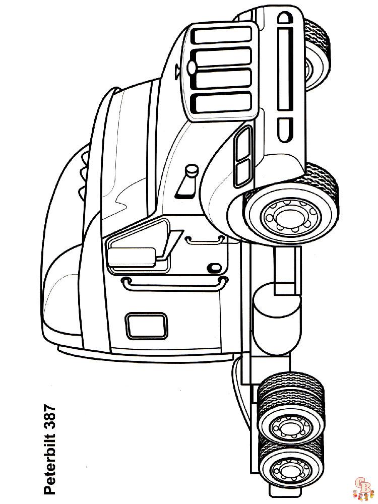 Semi truck coloring pages free printable easy to color