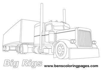 Truck coloring pages rs coloring pages peterbilt trucks