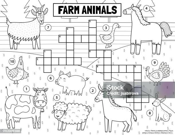 Vector christmas black and white crossword puzzle for kids simple quiz with winter holiday objects for children educational activity or coloring page with traditional new year elements stock illustration