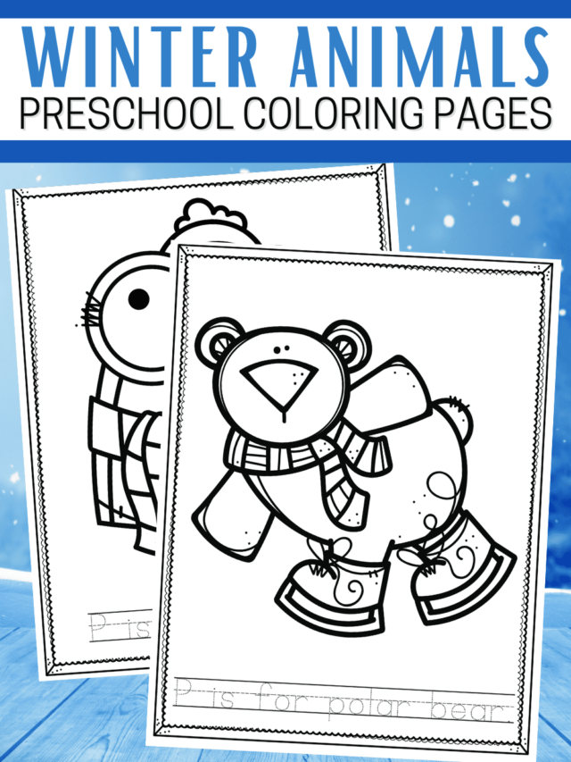 Winter animals coloring pages for preschool story