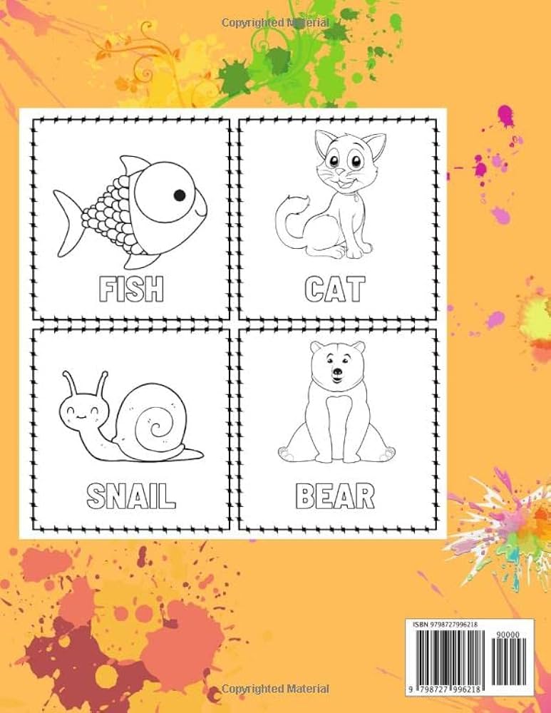 Coloring book animals for kids my first big book of easy educational coloring pages of animal letters a to z for boys girls little kids preschool and kindergarten legi joun