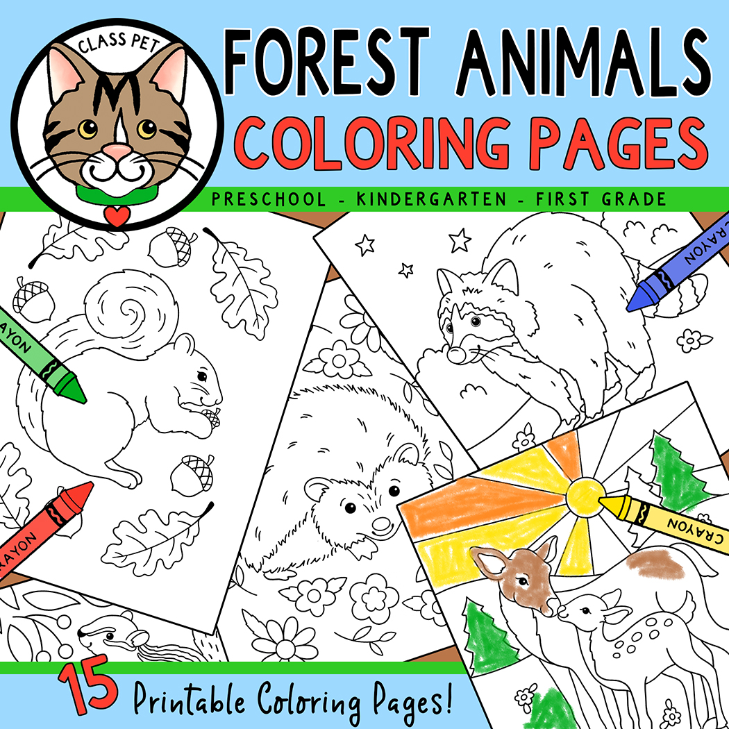 Forest animal coloring pages made by teachers