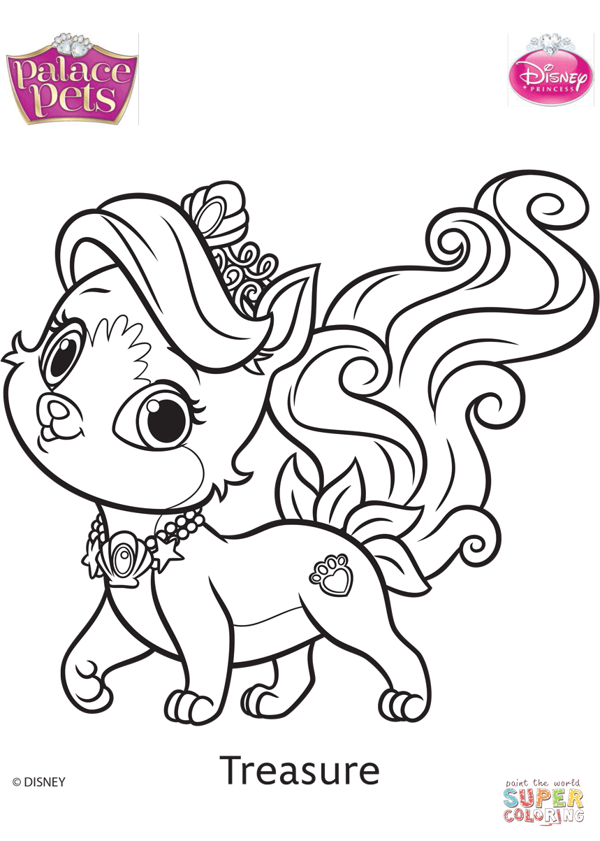 Palace pets treasure coloring page free printable coloring pages