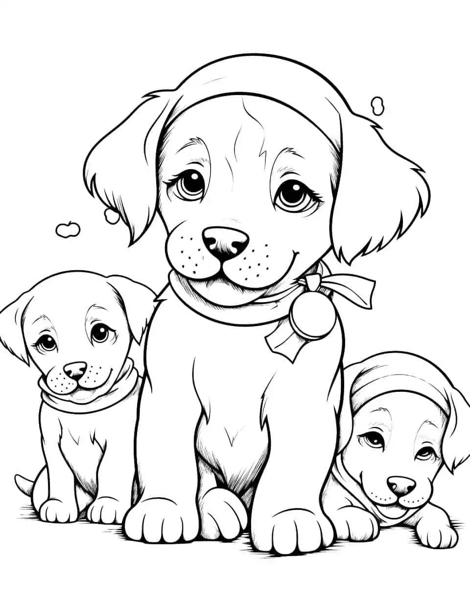 Dog coloring pages free printable sheets