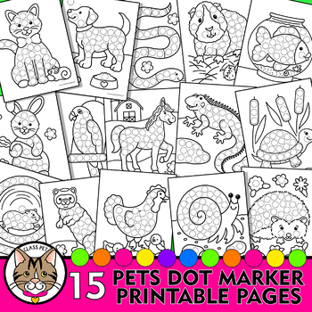 Pets dot marker printable pet do a dot favorite pets dot marker coloring pages