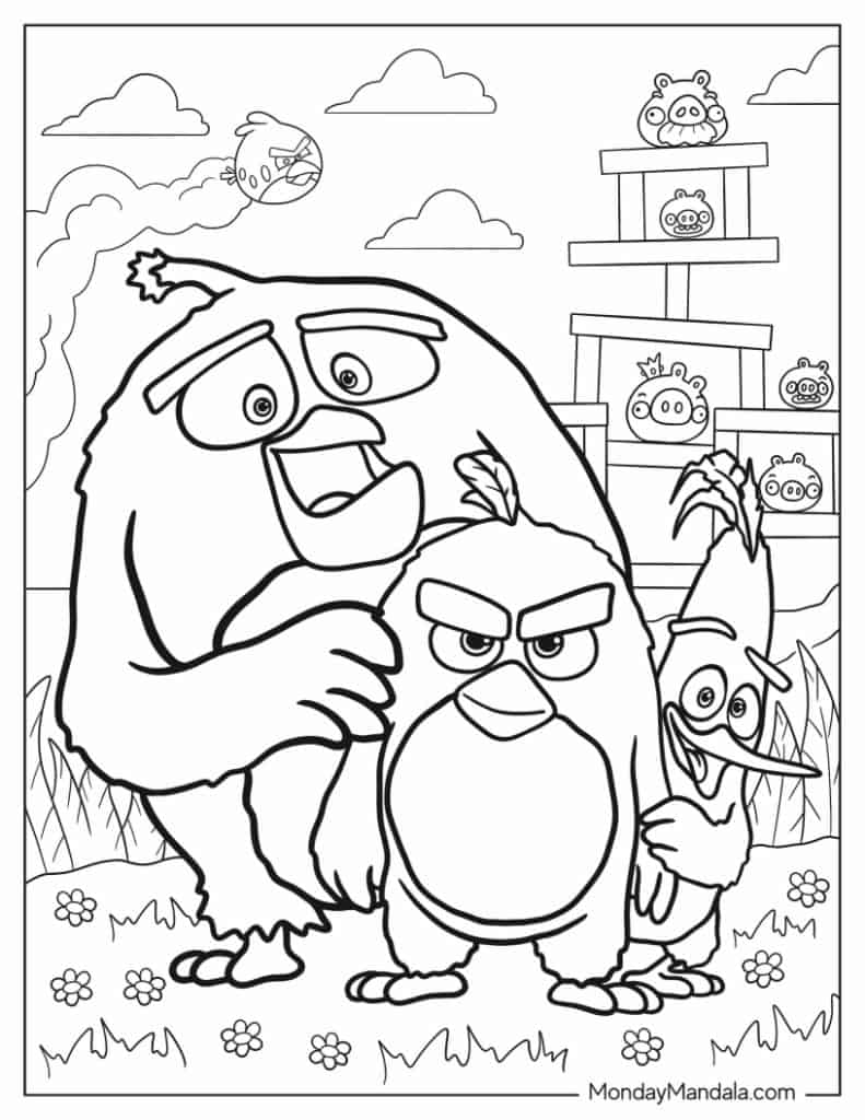 Angry birds coloring pages free pdf printables