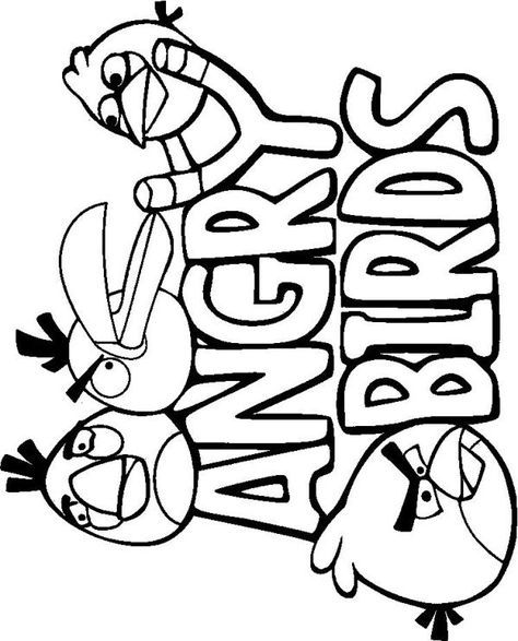 Coloring pages of angry birds on kids