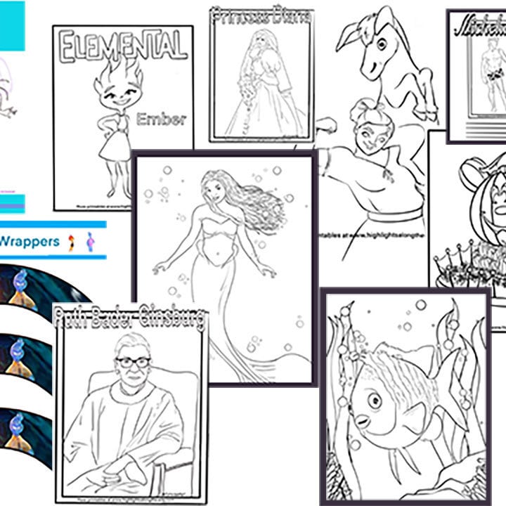 Little mermaid live action coloring pages y hojas de actividades descarga instantãnea